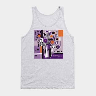 Abstract Geometric Flowers in a Purple Vase After Miró Tank Top